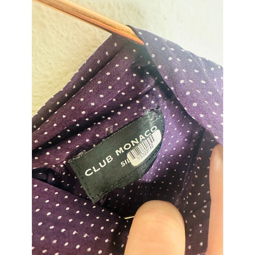 CLUB MONACO Black 100% Silk High Neckline Tie-Back Midi Dress size 4 - Picture 7 of 14